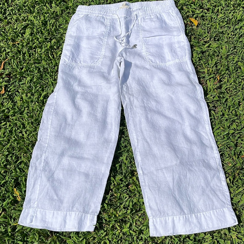 Eileen Fisher Organic Linen Cargo Pants Size PL (Petite Large)